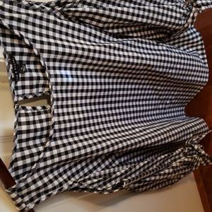 Women's black gingham checked blouse size XL